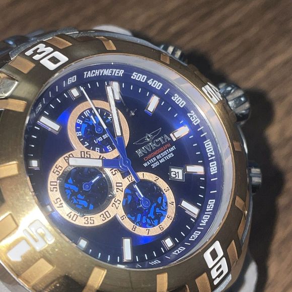 Invicta Mens Rare Pro Diver Chrono Blue Dial Stainless Steel Watch Model 12355 - Picture 6 of 6